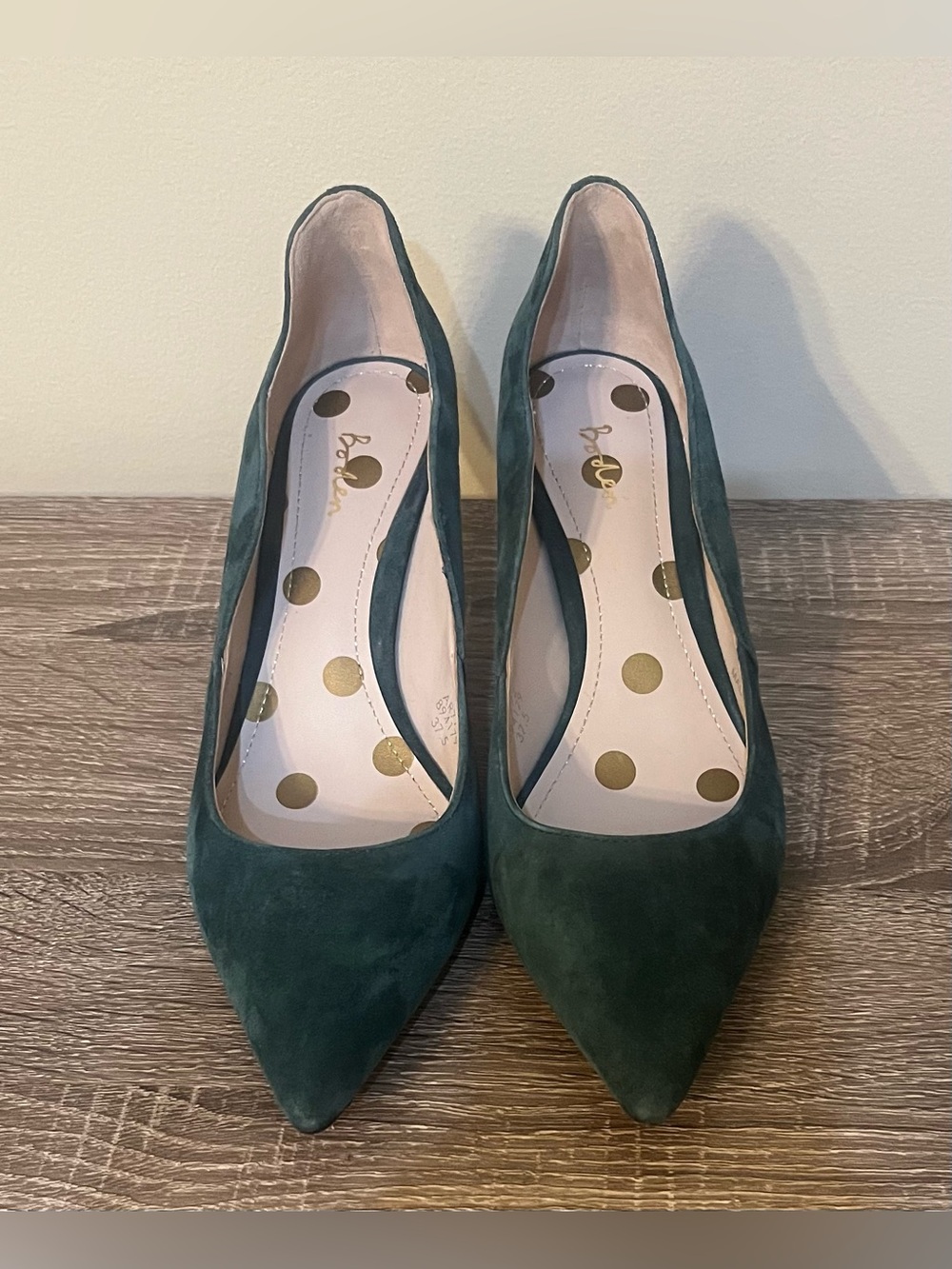 Boden Suede Scalloped Edge Pump Women's Size 37.5 (6.5 US) Dark Green - Picture 4 of 13